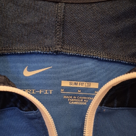 Nike Navy and Blue Full-Zip Jacket Mens Medium - Picture 2 of 5